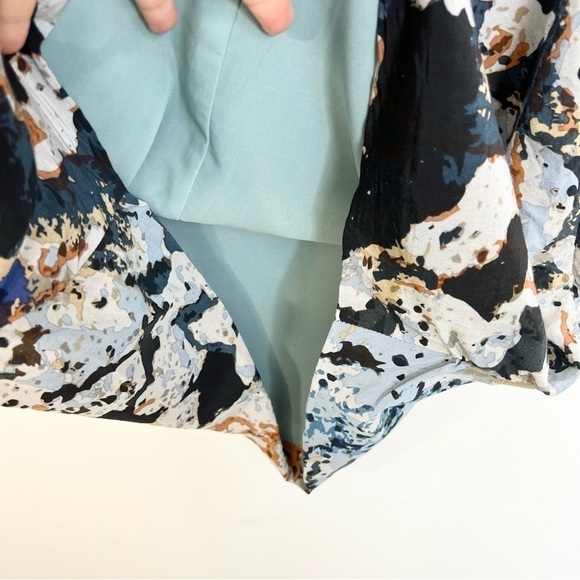 Andrew Marc blue floral silk blend sleeveless sheath dress 4 - Picture 10 of 12